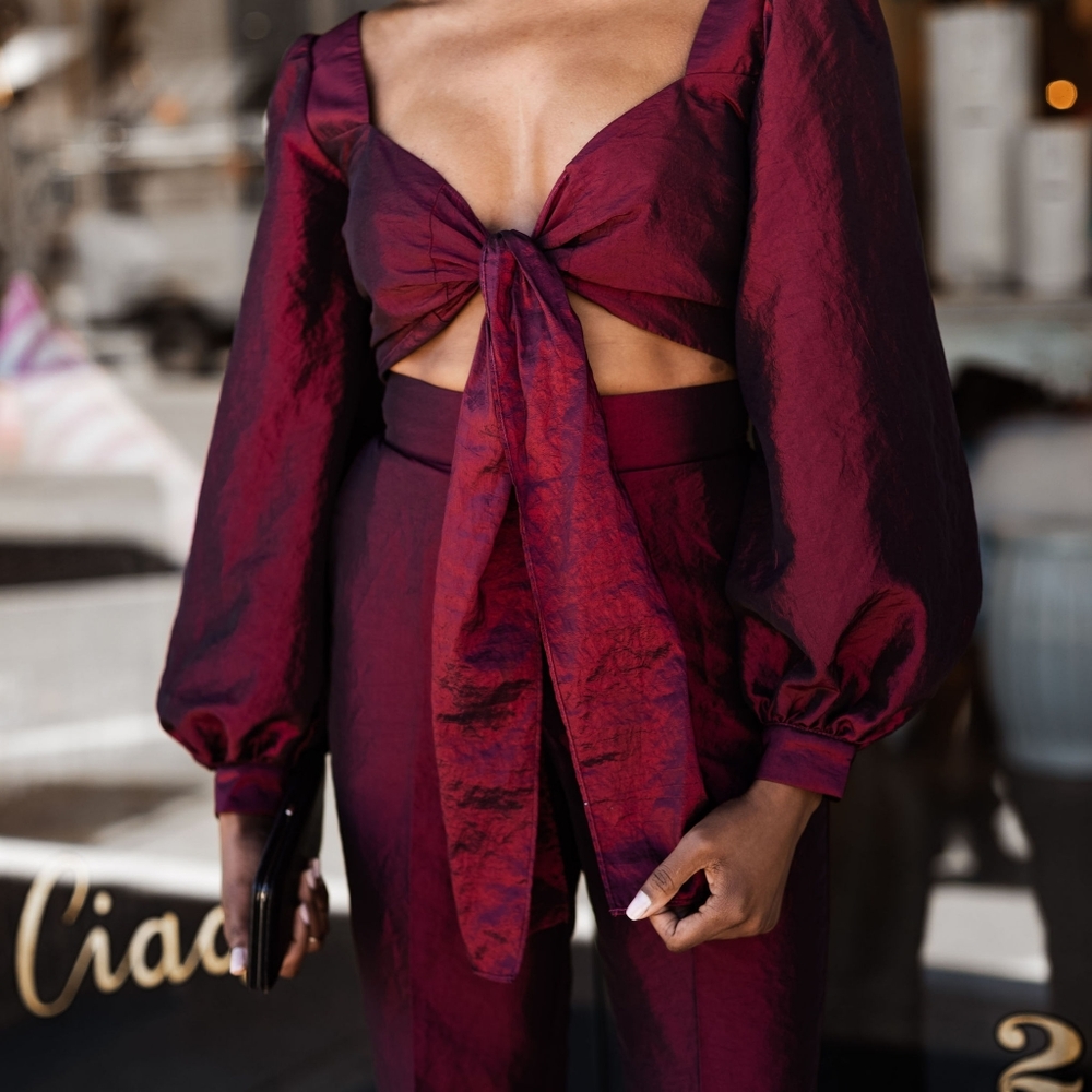 Two piece pant suit set